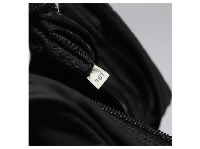PRADA Bolso de Hombro de Nylon Negro Plateado Auténtico 111866 Plata - vista 12