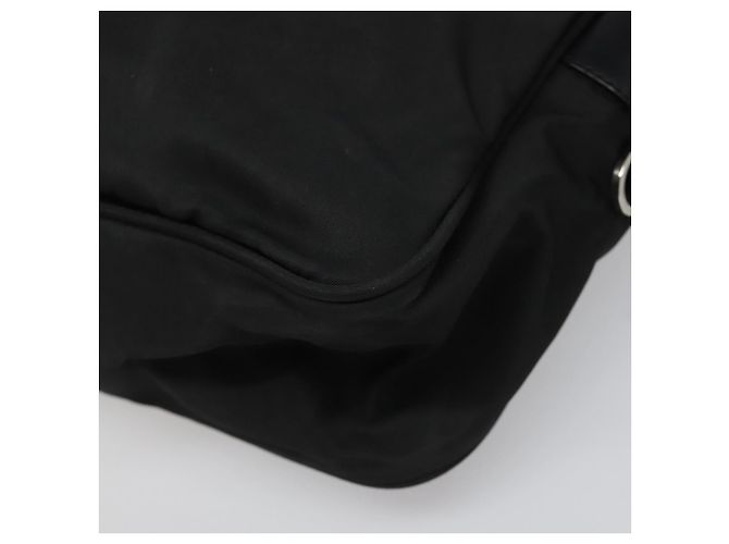PRADA Bolso de Hombro de Nylon Negro Plateado Auténtico 111866 Plata - vista 16