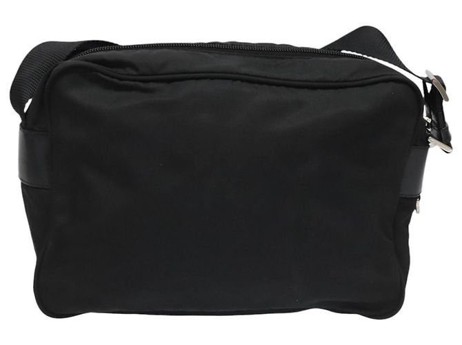 PRADA Bolso de Hombro de Nylon Negro Plateado Auténtico 111866 Plata - vista 2