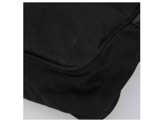 PRADA Bolso de Hombro de Nylon Negro Plateado Auténtico 111866 Plata - vista 8