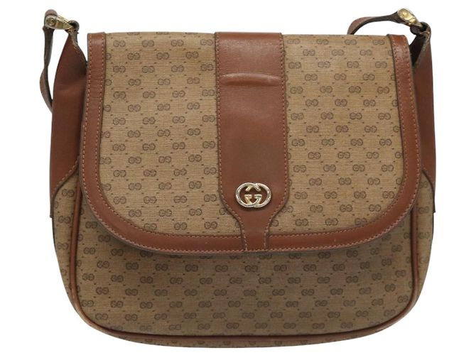 GUCCI Micro GG Canvas Schultertasche PVC Beige Auth ep7320 - Ansicht 13