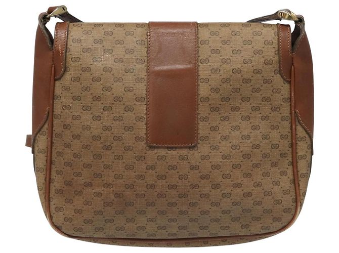 GUCCI Micro GG Canvas Schultertasche PVC Beige Auth ep7320 - Ansicht 2