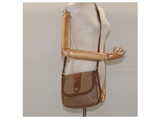 GUCCI Micro GG Canvas Schultertasche PVC Beige Auth ep7320 - Ansicht 22