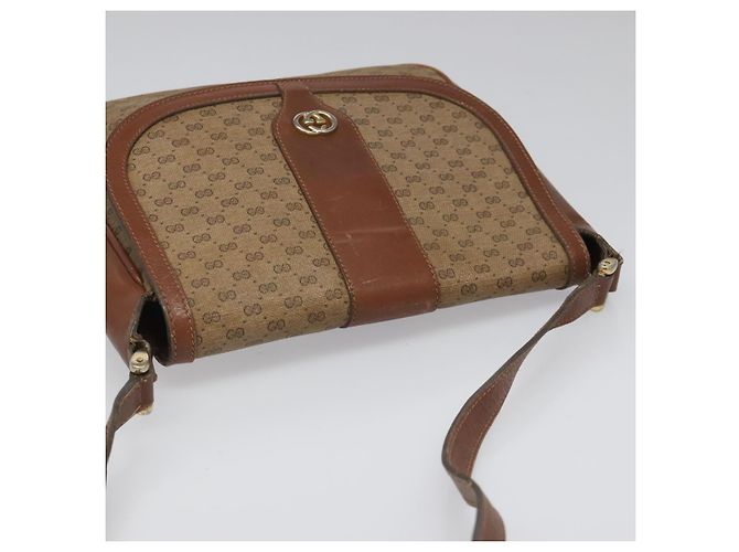 GUCCI Micro GG Canvas Schultertasche PVC Beige Auth ep7320 - Ansicht 6