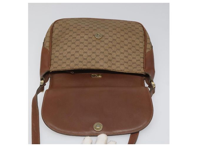 GUCCI Micro GG Canvas Schultertasche PVC Beige Auth ep7320 - Ansicht 9