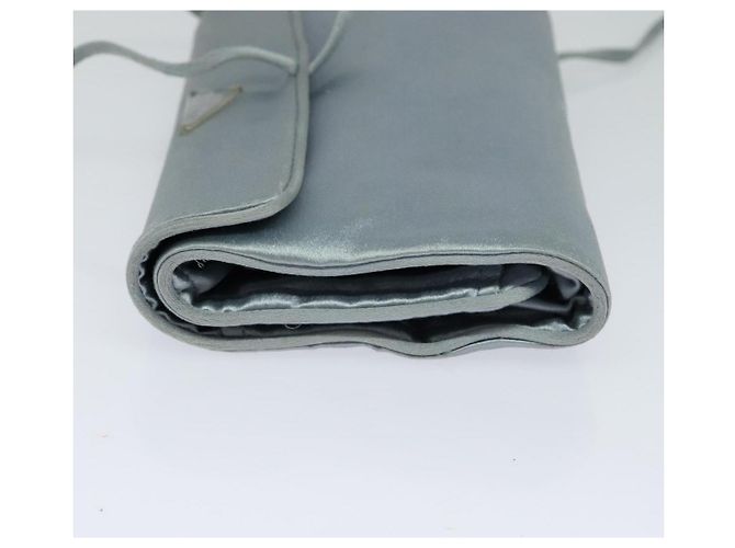 Estuche de joyería PRADA de nylon azul claro plateado auténtico mr1000 - vista 2