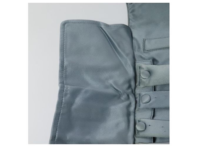 Estuche de joyería PRADA de nylon azul claro plateado auténtico mr1000 - vista 22