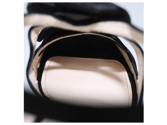 PRADA Tacchi alti Seta 37 1/2 Nero Auth ac3535 - vista 15