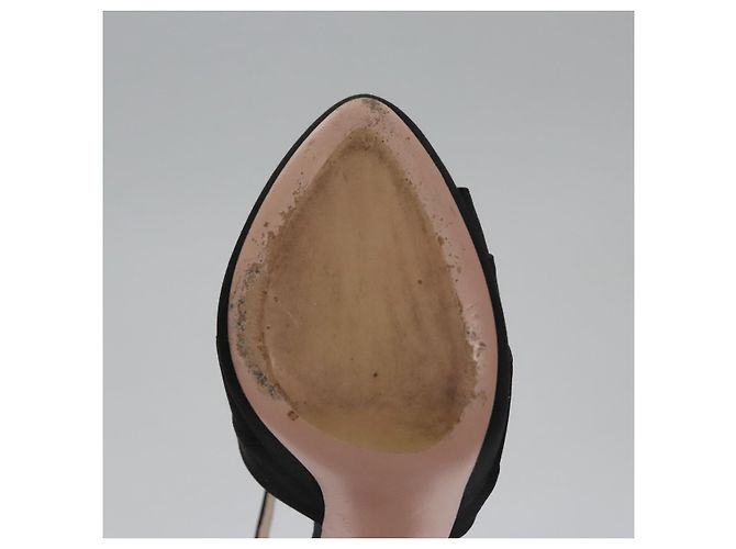 PRADA Tacchi alti Seta 37 1/2 Nero Auth ac3535 - vista 23