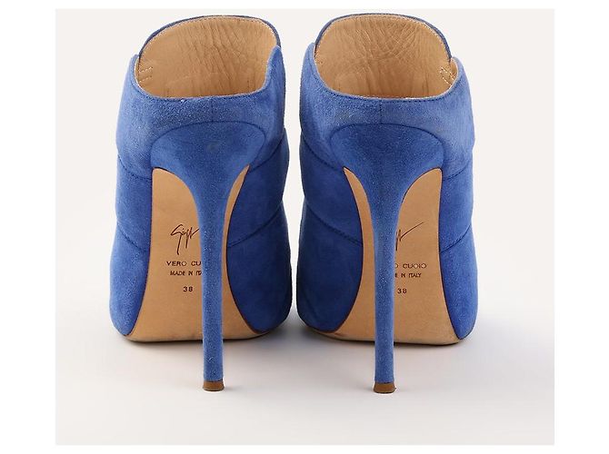 Sandali Mules Giuseppe Zanotti in Suede Blu Blu scuro - vista 2