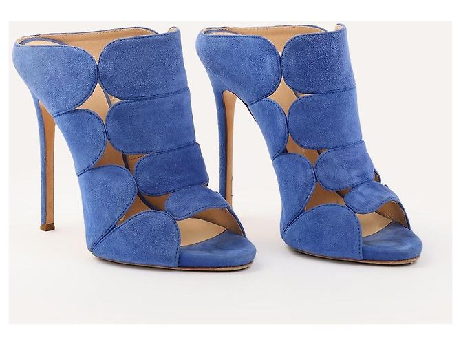 Sandali Mules Giuseppe Zanotti in Suede Blu Blu scuro - vista 3