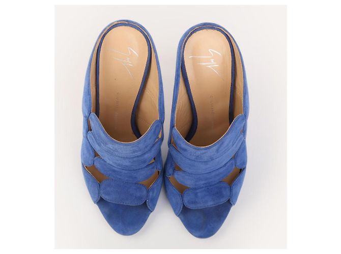 Sandali Mules Giuseppe Zanotti in Suede Blu Blu scuro - vista 4