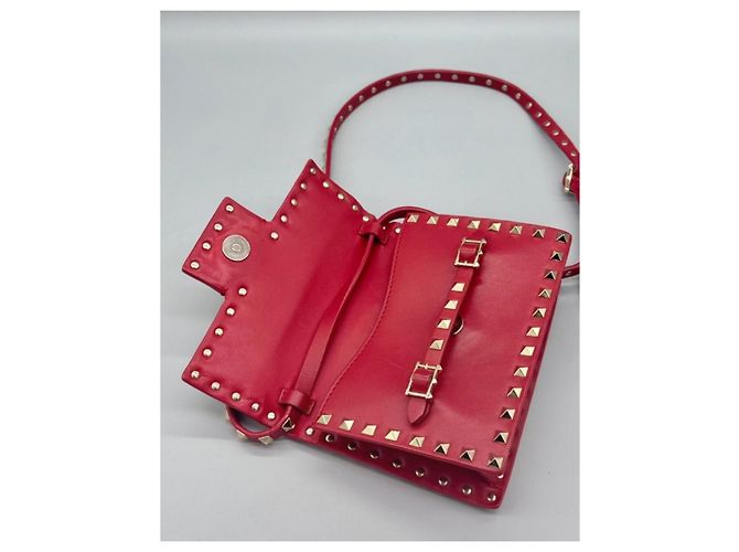 Borsa a mano Valentino Garavani Rockstud in pelle rossa Rosso - vista 10