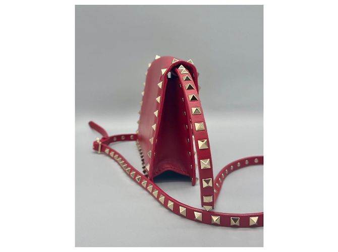 Borsa a mano Valentino Garavani Rockstud in pelle rossa Rosso - vista 5