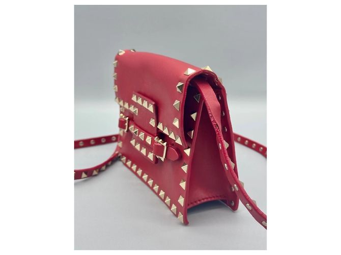 Borsa a mano Valentino Garavani Rockstud in pelle rossa Rosso - vista 7