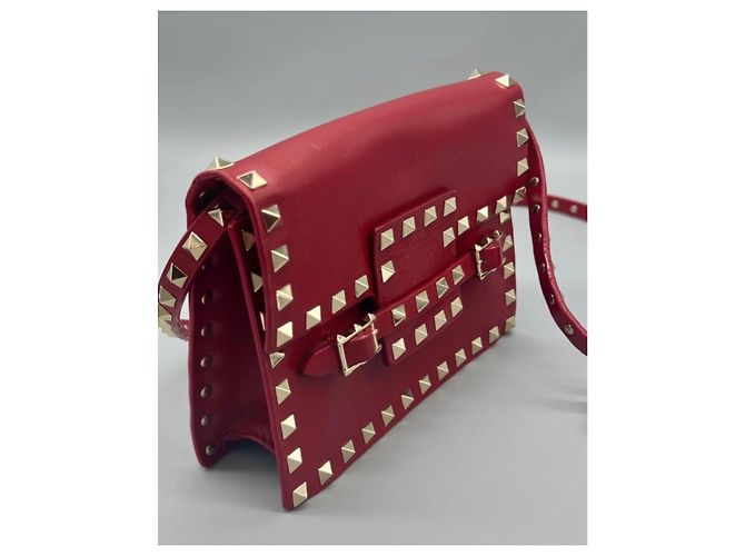 Borsa a mano Valentino Garavani Rockstud in pelle rossa Rosso - vista 9