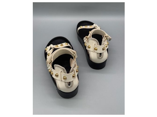 Sandali Balenciaga in pelle bianca con borchie Bianco - vista 5