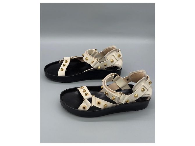 Sandali Balenciaga in pelle bianca con borchie Bianco - vista 7