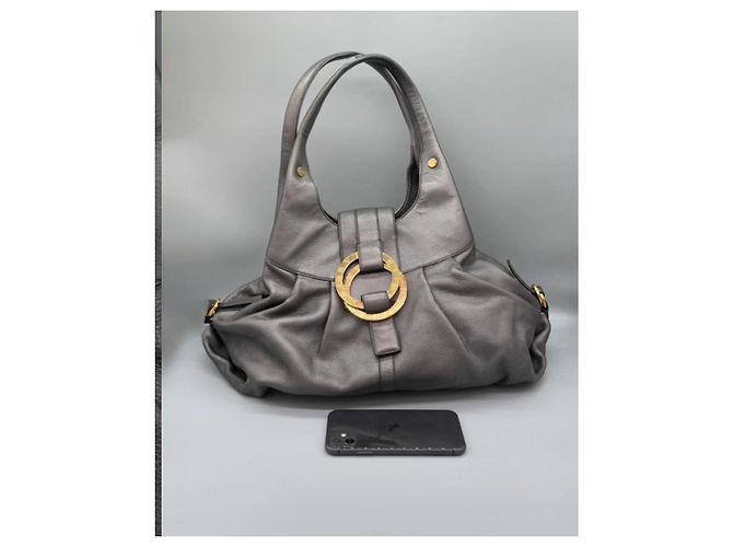 Borsa a mano Bulgari Chandra in pelle nera - vista 3