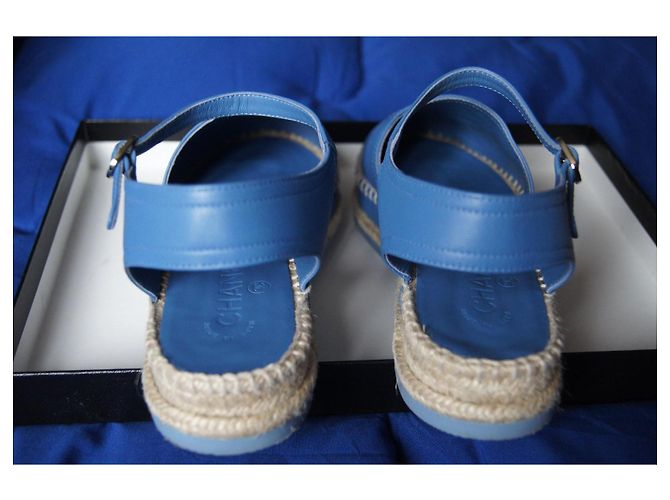 Espadrillas Chanel in pelle blu - vista 5
