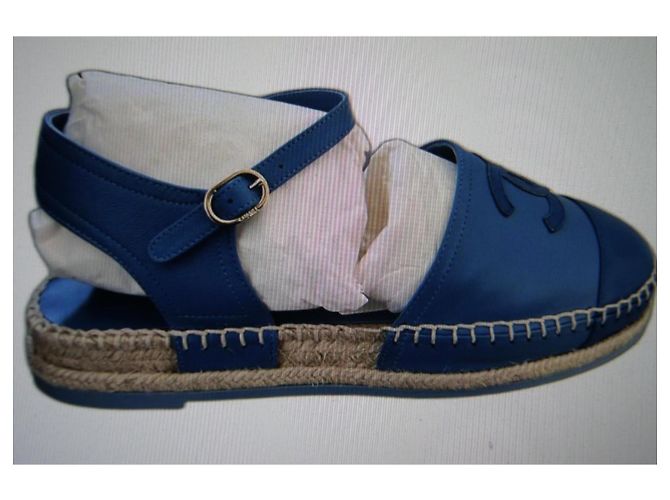 Espadrillas Chanel in pelle blu - vista 6