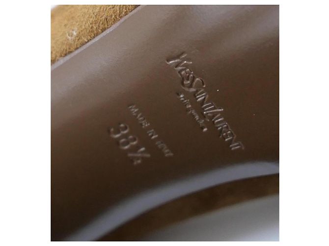 Tacchi a piattaforma in suede marrone Yves Saint Laurent Palais - vista 6