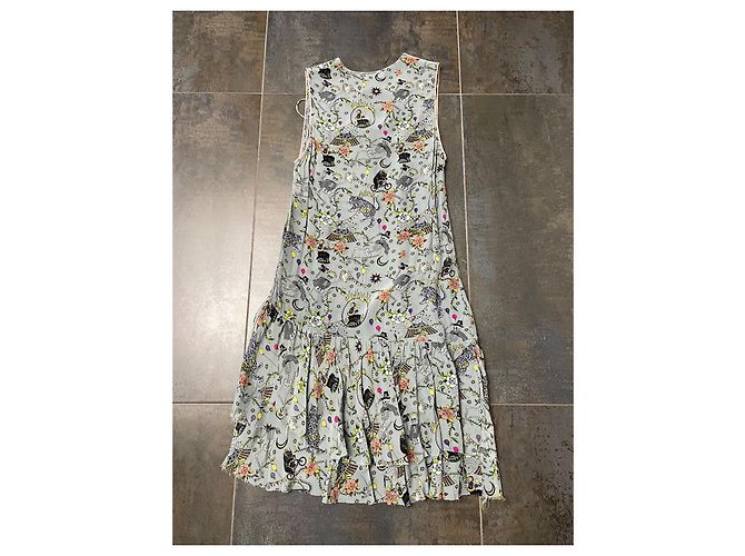 Zadig & Voltaire Kleid Circus Print Viskose Blau Grau Mehrfarben - Ansicht 4