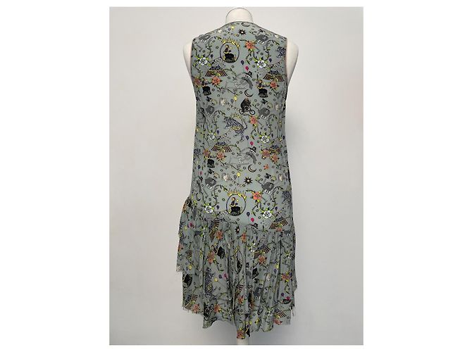 Zadig & Voltaire Kleid Circus Print Viskose Blau Grau Mehrfarben - Ansicht 7