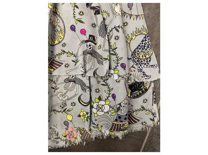 Zadig & Voltaire Kleid Circus Print Viskose Blau Grau Mehrfarben - Ansicht 8