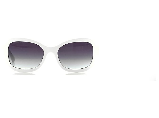CHANEL Nuevas gafas de sol blancas con estuche y caja/ Gafas de sol de cadena de acetato 5465-Q Blanco - vista 2