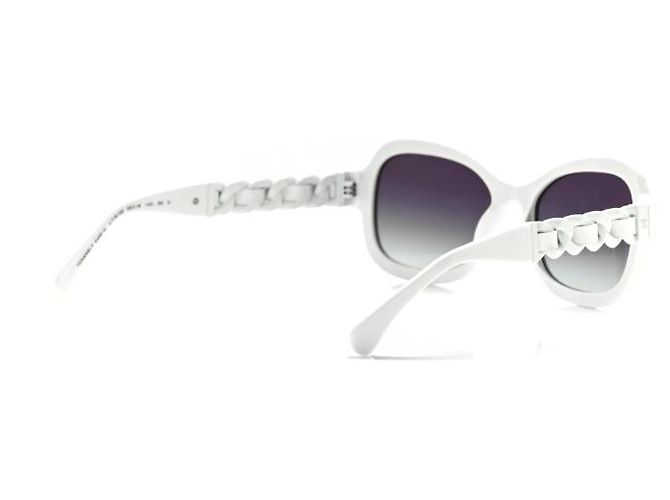 CHANEL Nuevas gafas de sol blancas con estuche y caja/ Gafas de sol de cadena de acetato 5465-Q Blanco - vista 4