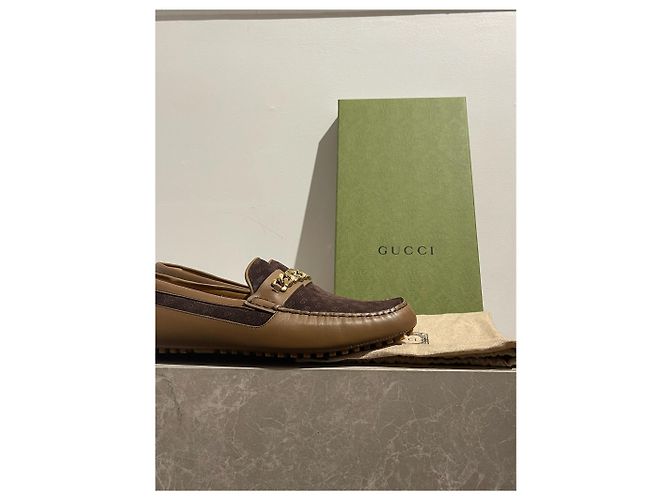 Scarpe GUCCI T.EU 46.5 in Pelle Marrone - vista 7