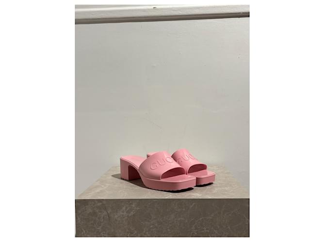 Sandali GUCCI T.EU 39 Gomma Rosa - vista 2