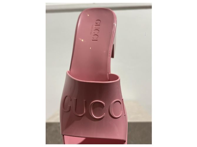 Sandali GUCCI T.EU 39 Gomma Rosa - vista 6