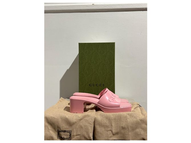 Sandali GUCCI T.EU 39 Gomma Rosa - vista 9