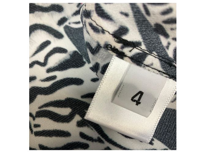 Abito maxi in seta nera con stampa tigre multicolore di Prabal Gurung Nero - vista 6