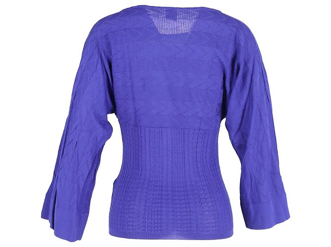 Top a maniche 3/4 M Missoni in lana blu - vista 3