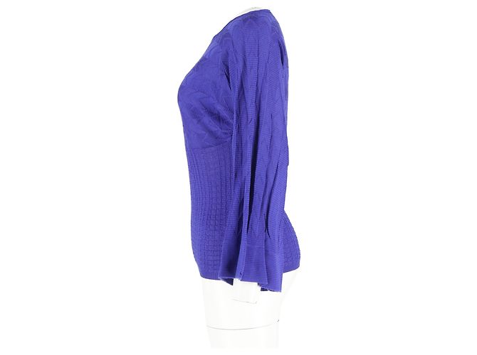 Top a maniche 3/4 M Missoni in lana blu - vista 5