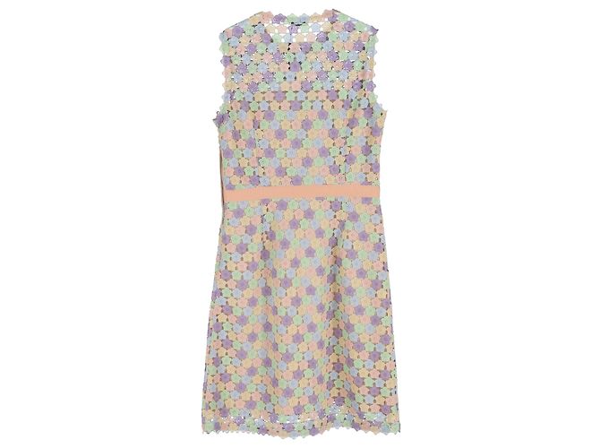 Abito sheath in macramè floreale Moschino Cheap and Chic in poliestere multicolore - vista 2
