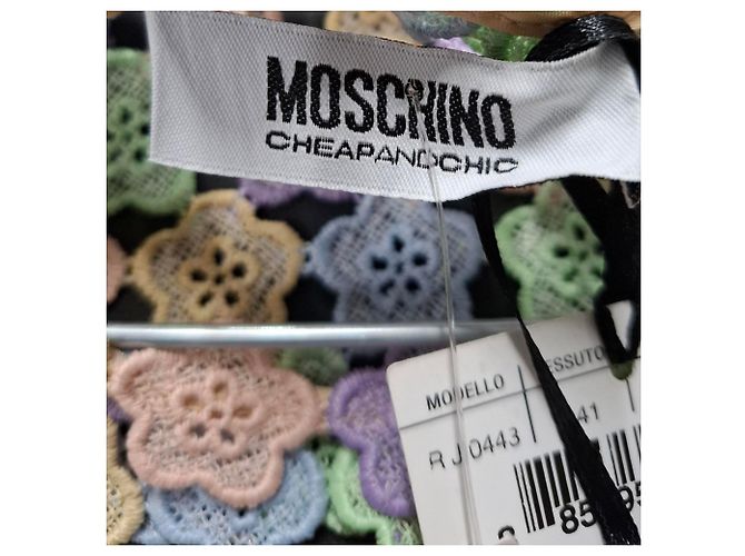 Abito sheath in macramè floreale Moschino Cheap and Chic in poliestere multicolore - vista 3