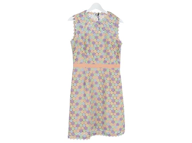 Abito sheath in macramè floreale Moschino Cheap and Chic in poliestere multicolore - vista 4
