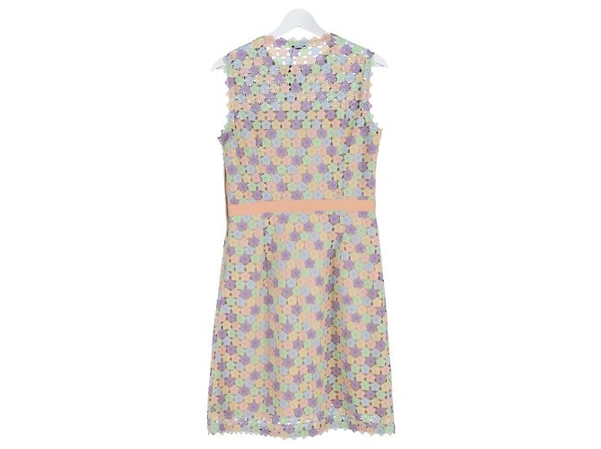 Abito sheath in macramè floreale Moschino Cheap and Chic in poliestere multicolore - vista 5
