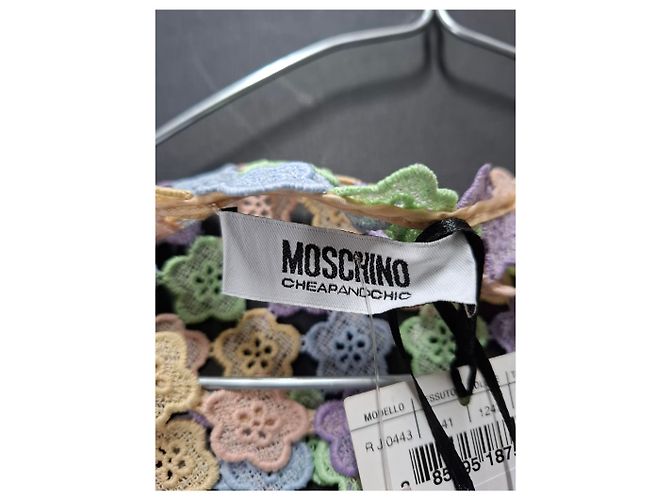 Abito sheath in macramè floreale Moschino Cheap and Chic in poliestere multicolore - vista 6