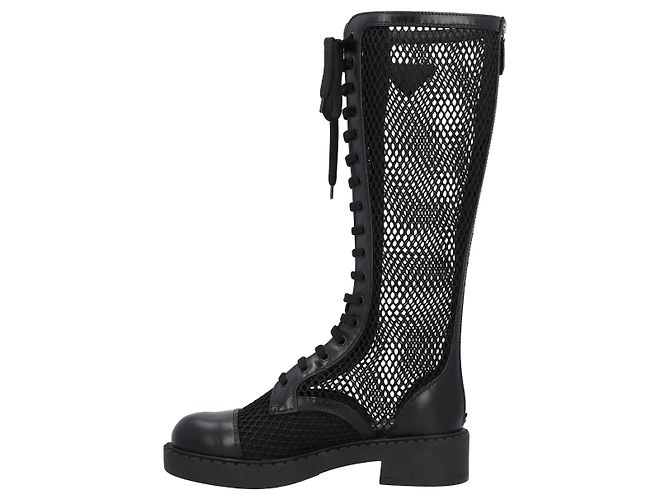 Botas de malla y cuero cepillado Prada - vista 2