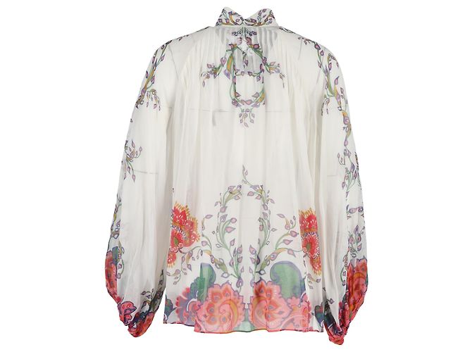 Blusa Blouson Lovestruck de Zimmermann en algodón crema Blanco Crudo - vista 3