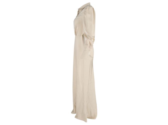 Self portrait Vestido maxi em cetim creme com design bordado da Self-Portrait Branco Cru - vista 2