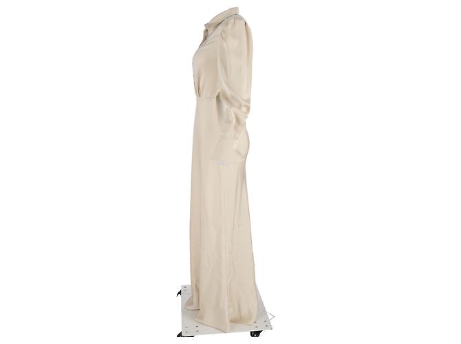 Self portrait Vestido maxi em cetim creme com design bordado da Self-Portrait Branco Cru - vista 5