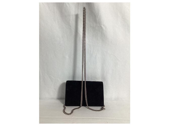 Borsa a Spalla Gucci Mini Dionysus in Pelle Scamosciata Nera Nero - vista 10