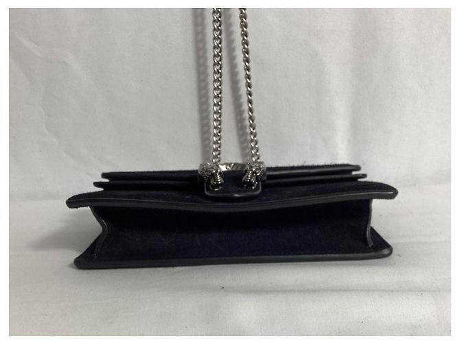 Borsa a Spalla Gucci Mini Dionysus in Pelle Scamosciata Nera Nero - vista 11