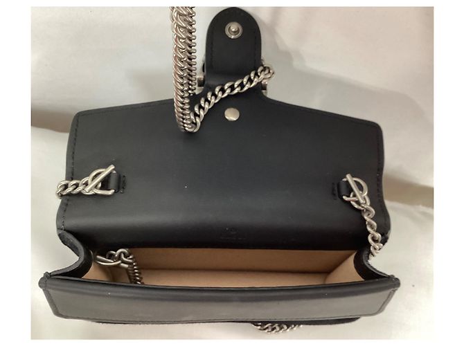 Borsa a Spalla Gucci Mini Dionysus in Pelle Scamosciata Nera Nero - vista 12
